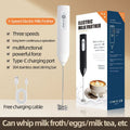 Rechargeable coffee mixer Stainless Steel coffee & Milk Frother Handheld 3-Speed Adjustable