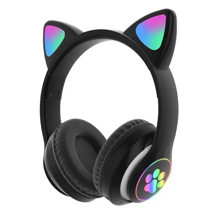 CAT STN-28 Wireless Cat Ear Headset – Bluetooth 5.0 Over-Ear Headphones with 40mm Speakers, 400mAh Battery, 7-Hour Playtime & Cute Stylish Design