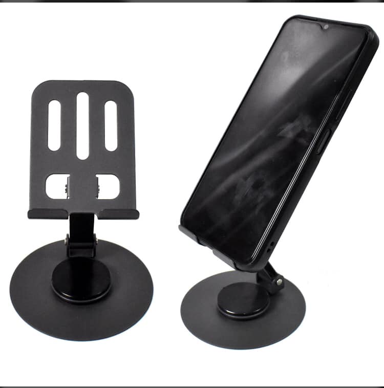 360° Rotatable Desktop Phone & Tablet Holder Stand – Foldable Aluminum Alloy Adjustable Mount with Anti-Slip Rubber Base for 4.7" to 13" Devices
