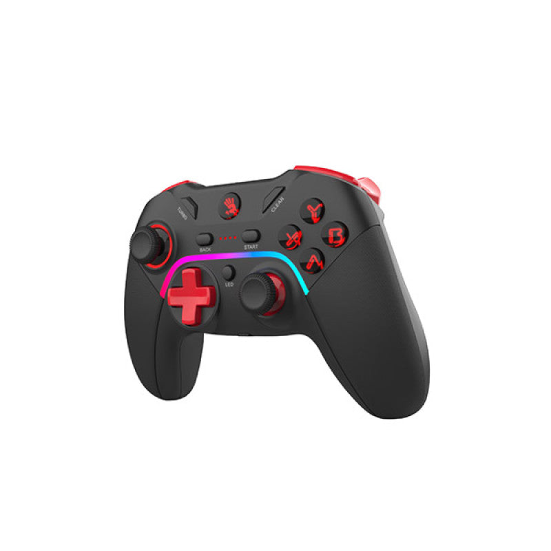 A4Tech Bloody GPW70 2.4G Wireless RGB Gaming Controller (Black) – Multi-Platform Compatible, Dual Connection, RGB Animation, 3.5mm Audio Jack & Up to 13 Hours Battery Life