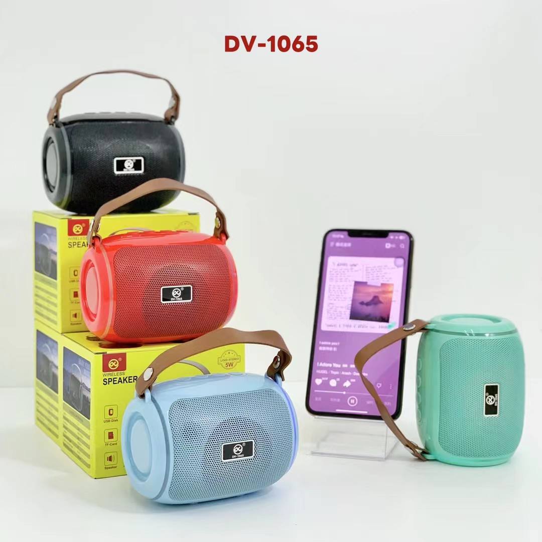 DV-1065 Portable Mini Drum Kit Wireless Bluetooth Speaker – 5W Loud Stereo Sound, RGB Abyss Lamp Lighting, Leather Handle, USB & TF Card Support