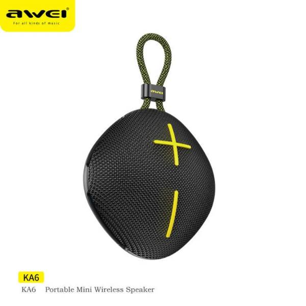 Awei KA6 Mini Portable Wireless Bluetooth Speaker – 8W Powerful Sound, Bluetooth 5.3, IPX6 Waterproof, RGB Ambient Lights, TWS & 1200mAh Battery