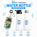 Customizable 500ml White Aluminum Water Bottle – Lightweight Glossy Finish Personalized Sports Bottle with Carton Box