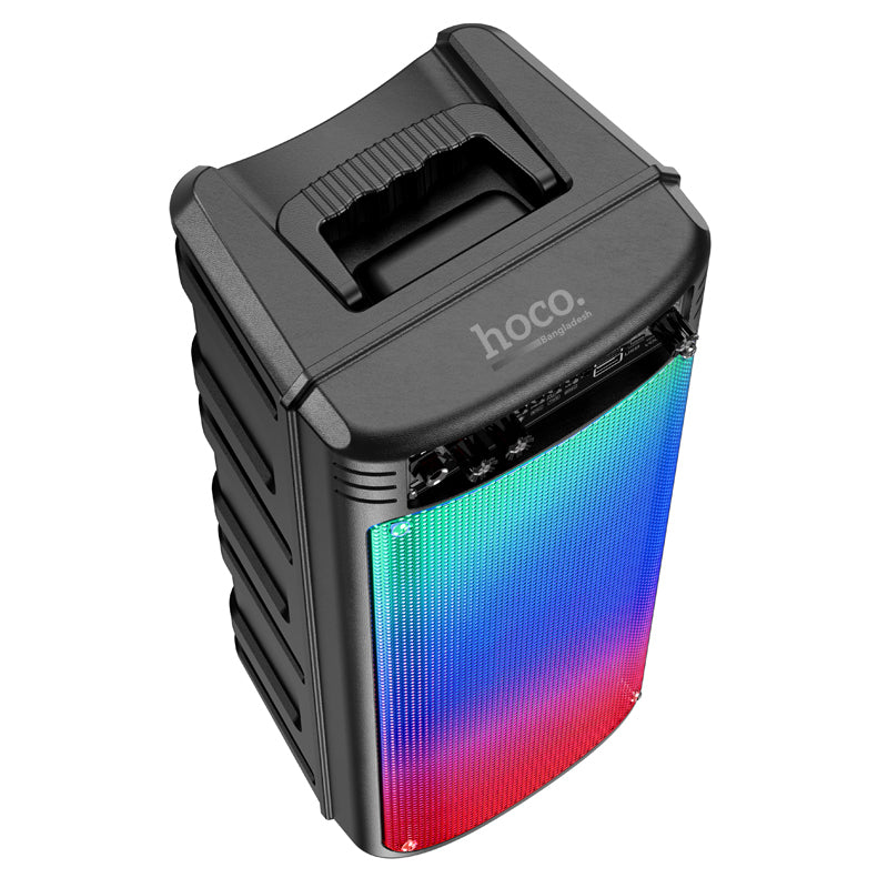 Hoco BS52 20W Karaoke Bluetooth Speaker – 6.5-Inch Dual Drivers, Bluetooth 5.0, TWS, FM, USB/TF Support, RGB Lights & Wired Microphone Included