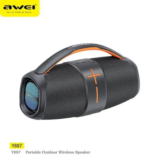 Awei Y887 Portable Outdoor Wireless Bluetooth Speaker – 20W Stereo Sound, Bluetooth 5.3, IPX5 Waterproof, 3600mAh Battery & RGB Breathing Lights