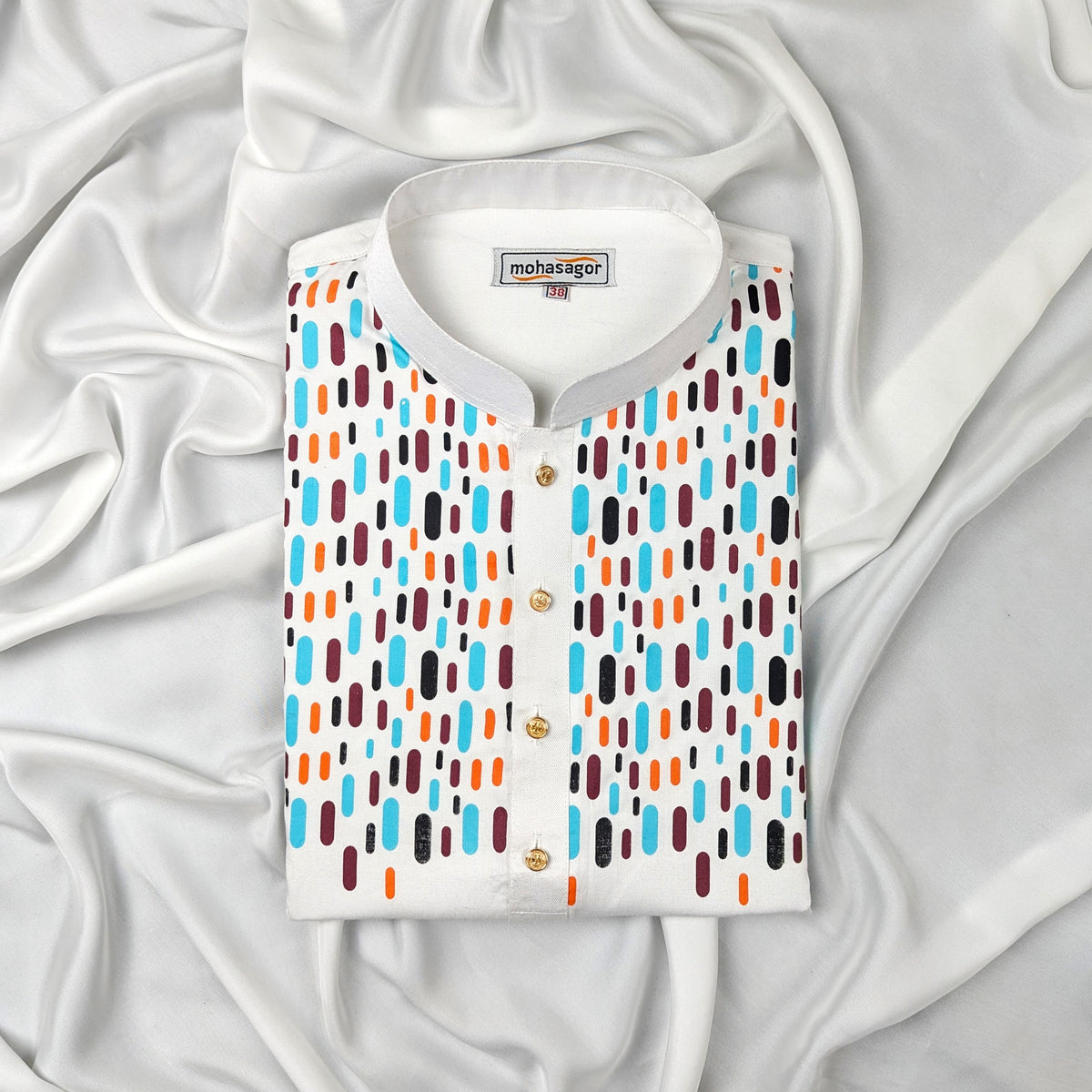 Colors Printed Stylish Semi Logn Panjabi