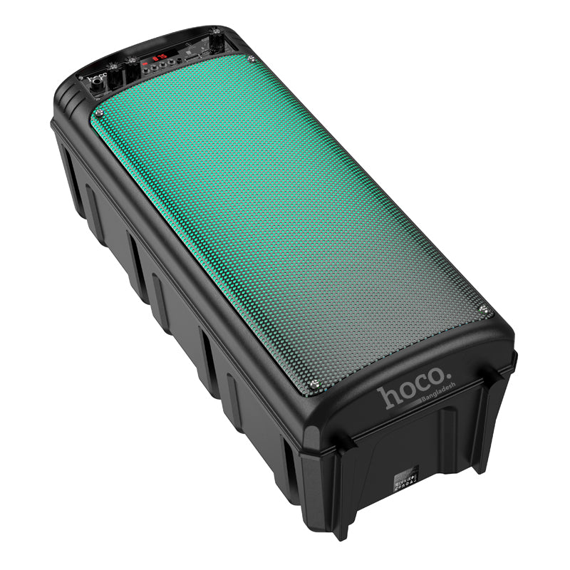 Hoco BS52 20W Karaoke Bluetooth Speaker – 6.5-Inch Dual Drivers, Bluetooth 5.0, TWS, FM, USB/TF Support, RGB Lights & Wired Microphone Included
