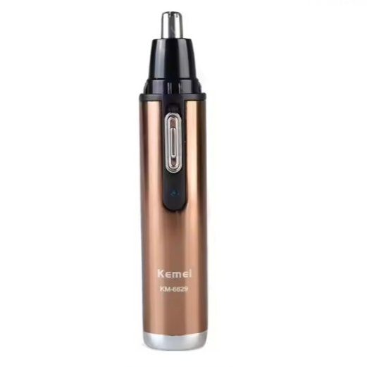Kemei KM-6629 2-in-1 Rechargeable Nose and Beard Hair Trimmer – Painless Stainless Steel Blade, Compact Portable Cordless Grooming Kit for Men