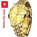 Butter Fly Lock OLEVS 9931G New Exclusive Design Quartz Watch for Men Golden