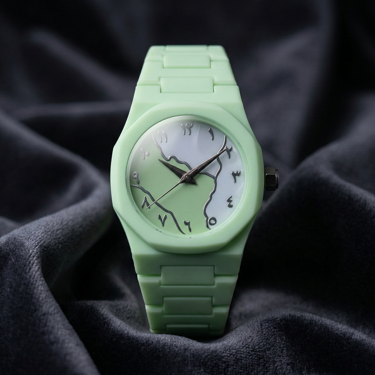 Arabic Dial Premium Marble Finish Ladies Watch with Butterfly Lock