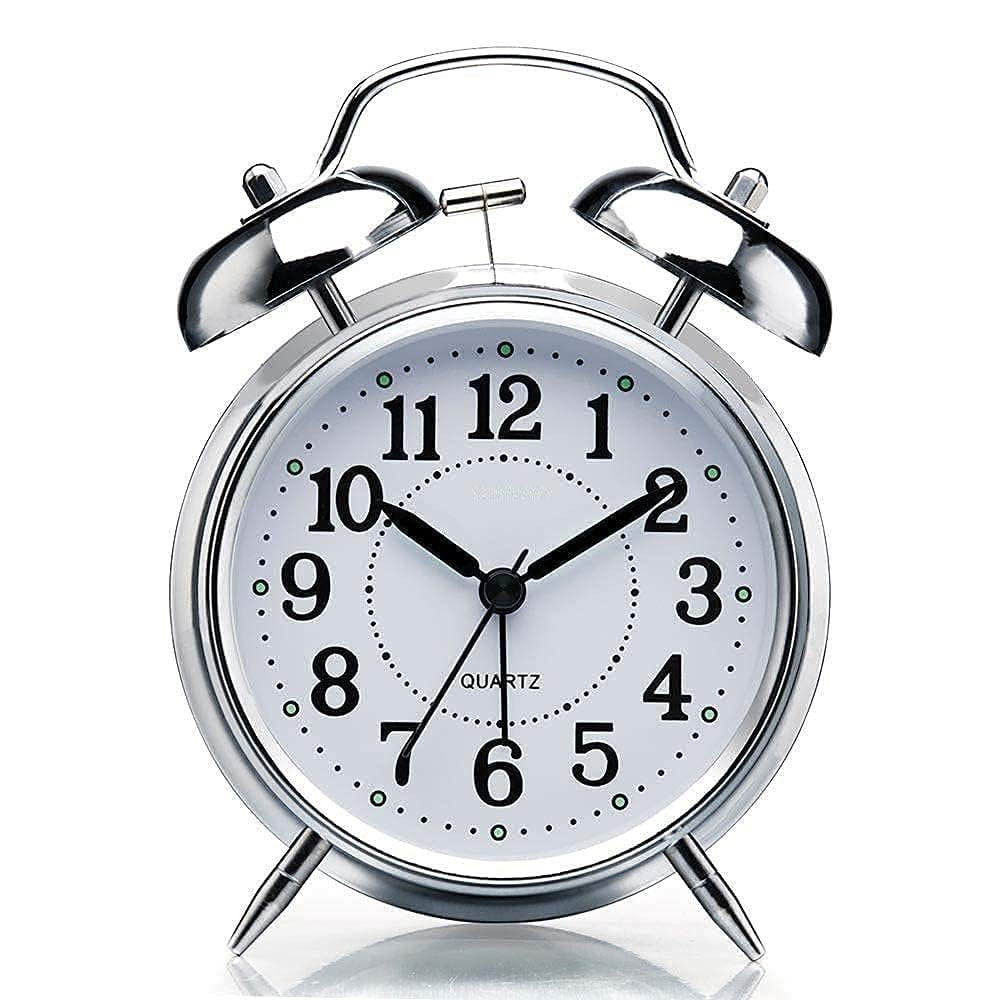 Round Cooper Metal Twin Bell Alarm Clock