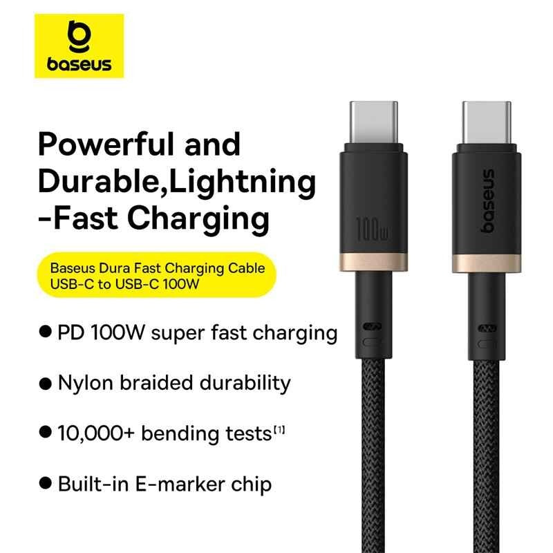 Baseus Dura USB-C to USB-C 100W Charging Cable (1m).