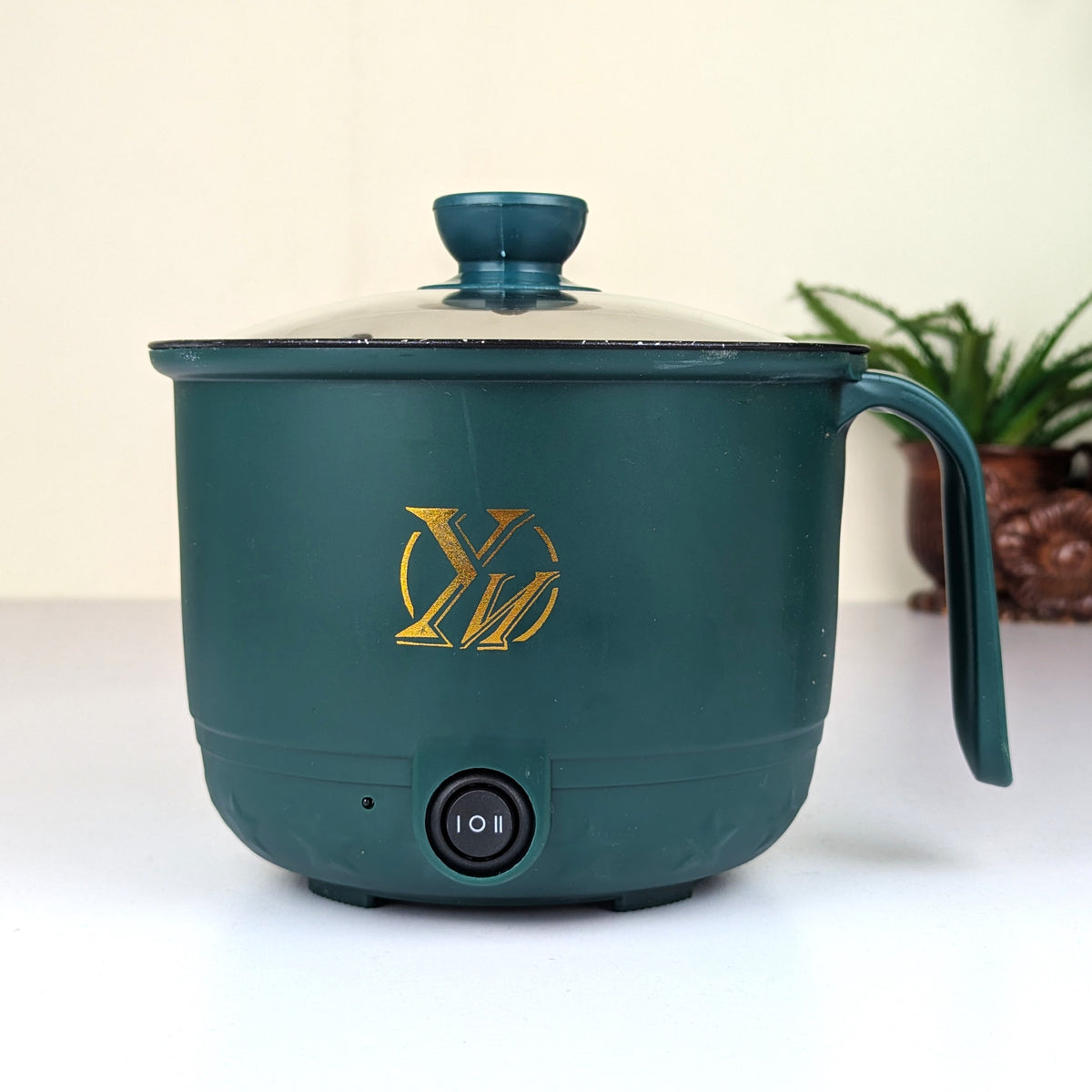 Electric Panci Mini Non-Stick Cooking Pot – 600W Multi-Functional Electric Cooker with Glass Lid & Steamer for Hostel, Bachelor & Small Kitchens