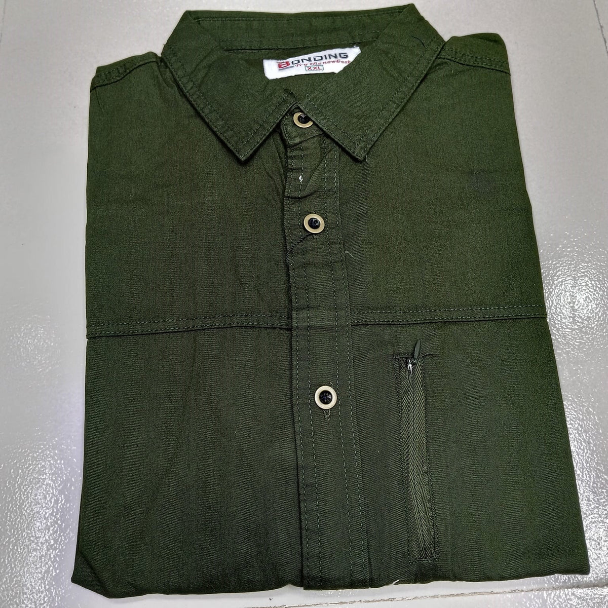 Kaiser Cotton Stylish Full Sleeve Shirt (Olive)