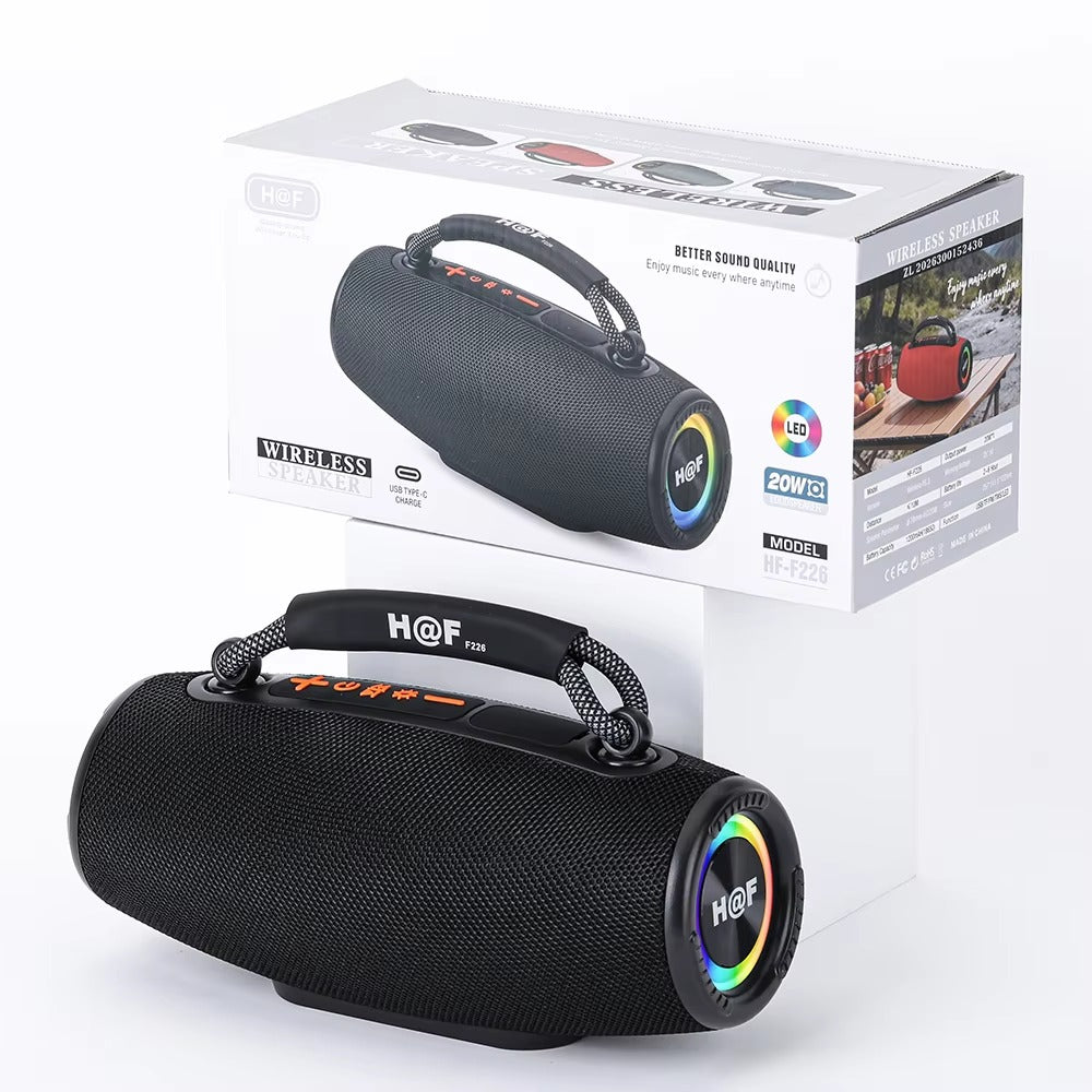 HF-F226 Portable Stereo Woofer Blue-tooth Speaker Super Bass Hifi Music IPX4 Waterproof Travel Wireless BT Speaker