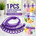 Elastic Clothesline with 12 Clips