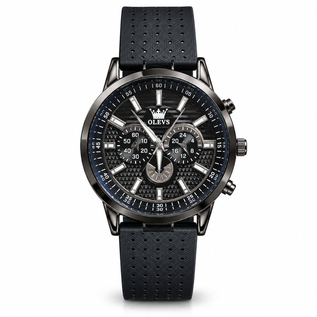 The Ultimate Gentleman's 4-in-1 Essentials Combo(2) – Olevs Skeleton Wrist Watch, Automatic Leather Belt, Wayfarer Sunglasses & Classic Long Wallet Set for Men