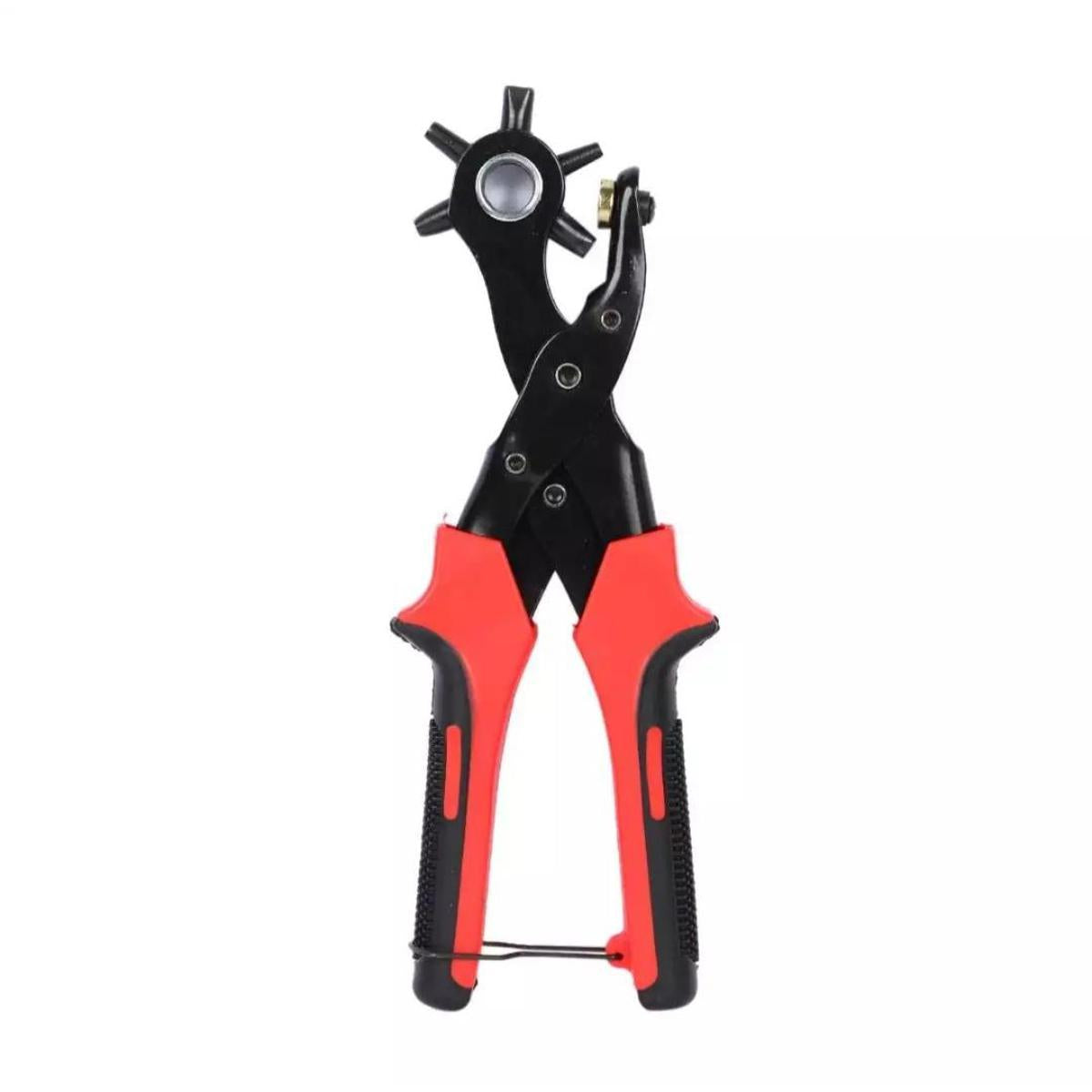 Heavy Duty Rotary Leather Hole Punch Plier – 6-in-1 Adjustable Punch Tool with 2mm to 4.5mm Sizes, Ergonomic Anti-Slip Grip for Belts, Watch Straps & Leather Crafts
