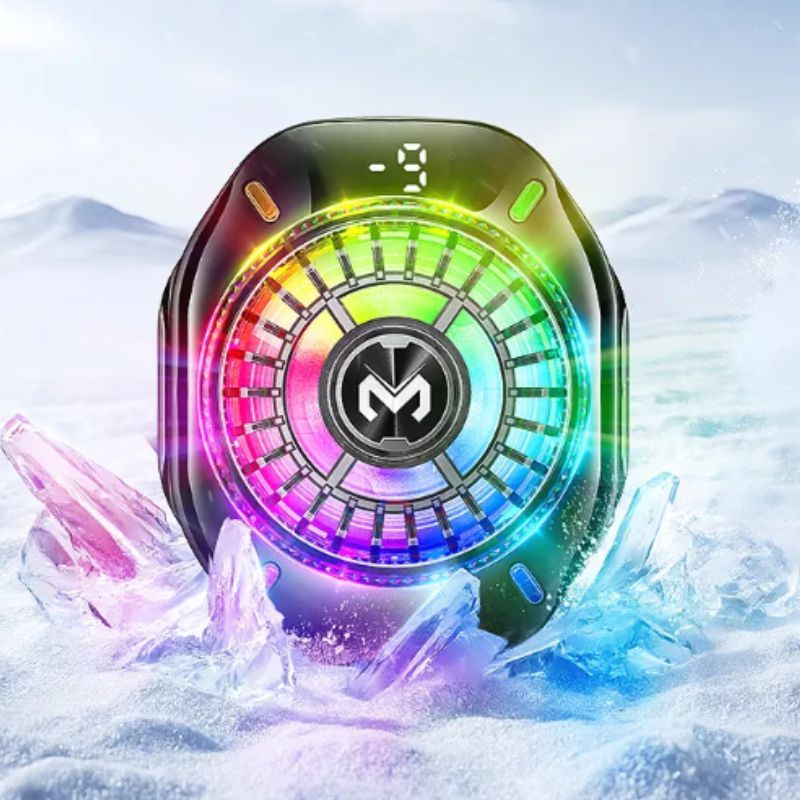 Memo CX10 Magnetic RGB Mobile Phone Cooler – Advanced Semiconductor Refrigeration, Fast 5000 RPM Silent Fan, Dual Magnetic & Clip-on Design, 10W-11W Cooling Power & Lightweight Portability