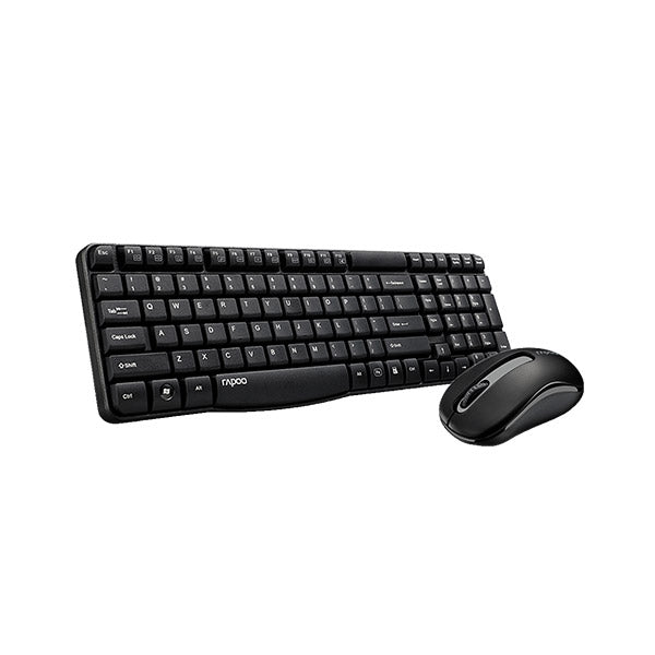 Rapoo X1800S Wireless Keyboard and Mouse Combo (Black) – 2.4GHz Reliable Wireless, Spill-Resistant Design, 1000 DPI Optical Mouse, Long Battery Life & 2-Year Warranty