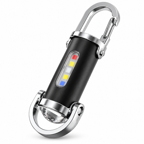 7 Modes High Power LED & COB Keychain Flashlight – KD088 Portable Mini Tactical Work Light with Type-C Charging, Long-Lasting Battery & Red-Blue Flash