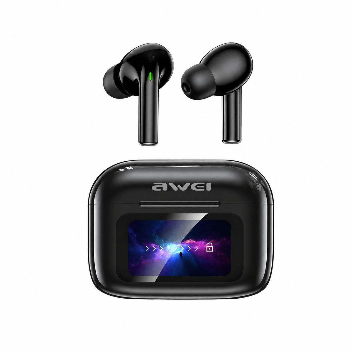 Awei TP29ANC AI Translation & ANC Wireless Earbuds – Bluetooth 6.0 Real-Time Translator Earphones with 147 Languages, 10mm Driver & LCD Touch Screen