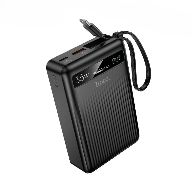 Hoco MMJ-04 20000mAh 35W PD Fast Charging Power Bank with Built-in Type-C Cable, LED Digital Display, QC3.0 & 22.5W Super Fast Charger for iPhone, Samsung, iPad & Type-C Devices