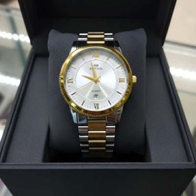 BEST WIN Luxury Ultra-Slim Men's Quartz Watch – 7mm Thin Case, 34mm Dial, Stainless Steel Band, 3ATM Water Resistant Dress Wristwatch with Free Chain Cutter & Gift Box