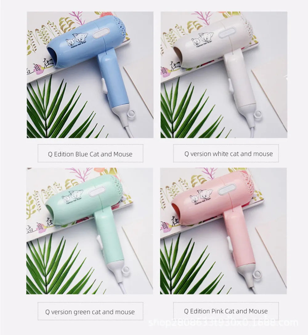 Cartoon Fashion Hair Dryer for Children/Students/Dormitories/Travel Portable Foldable 2-speed Home Hair Dryer