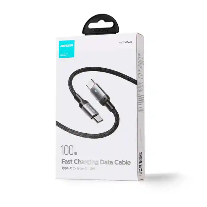 Joyroom Ultimate Audio & Power Combo – JR-EC07 Metal Half In-Ear Type-C Wired Earphones & S-CC100A10 100W Fast Charging Type-C to Type-C Nylon Cable (1M)