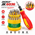 JACKLY JK-6036 31-in-1 Precision Screwdriver Set – Multi-Function Magnetic Tool Kit with 30 Interchangeable Stainless Steel Bits for Electronics & Gadget Repair