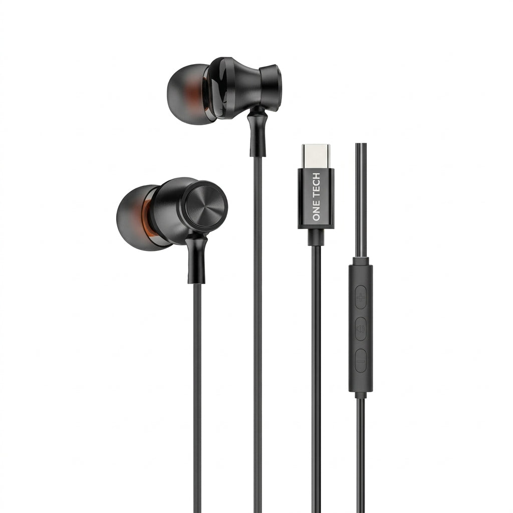 One Tech OT-50 Type-C wired in-ear earphone.