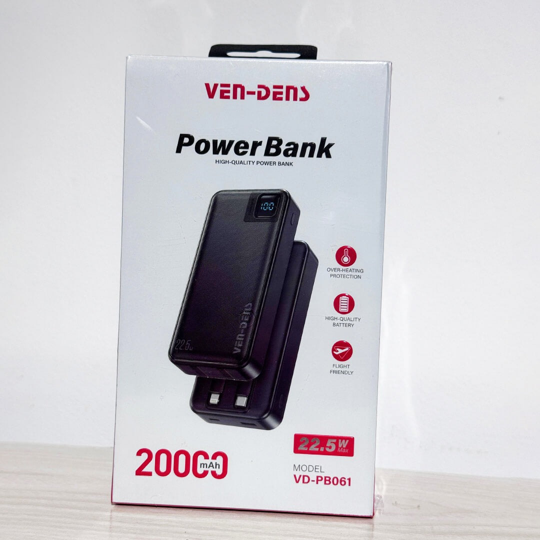 Ven-Dens VD-PB061 20000mAh 22.5W Power Bank Fast Charging High Quality Powerbank