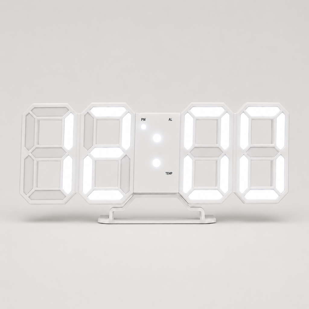 Digital LED Electronic Table & Wall Clock – Multi-Functional Alarm Clock with Temperature Sensor, Date Display, USB Powered, and Memory Backup
