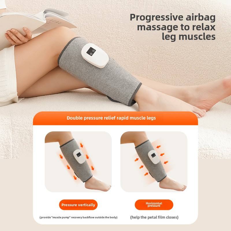 Cordless Leg Massager for Circulation and Pain Relief – Calf Air Compression Massager with Heat Therapy, Rechargeable Wireless Leg Wrap for Muscle Fatigue