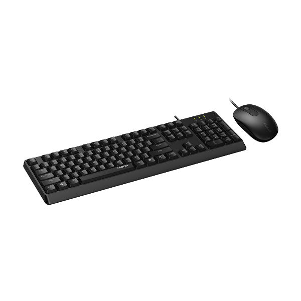 Rapoo X130 Pro Wired Keyboard and Mouse Combo (Black) – Full-Size Layout, High-Precision Optical Mouse, Plug-and-Play USB Connection & 2-Year Warranty