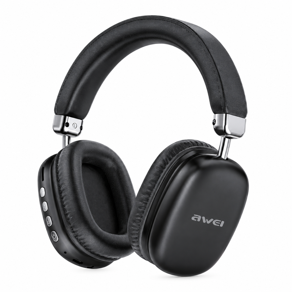 Awei AT7 Wireless Bluetooth 5.4 Headphone & Stereo Surround Speaker (2-in-1) – 70H Massive Playtime, 600mAh Battery, 40mm Drivers, Micro-SD Card Slot, Type-C & Built-In Mic