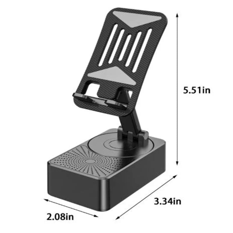 3-in-1 Foldable Mobile Phone Holder with Bluetooth Speaker – Adjustable Desktop Phone Stand, TWS 5.3 Audio, Power Bank & Portable Stand