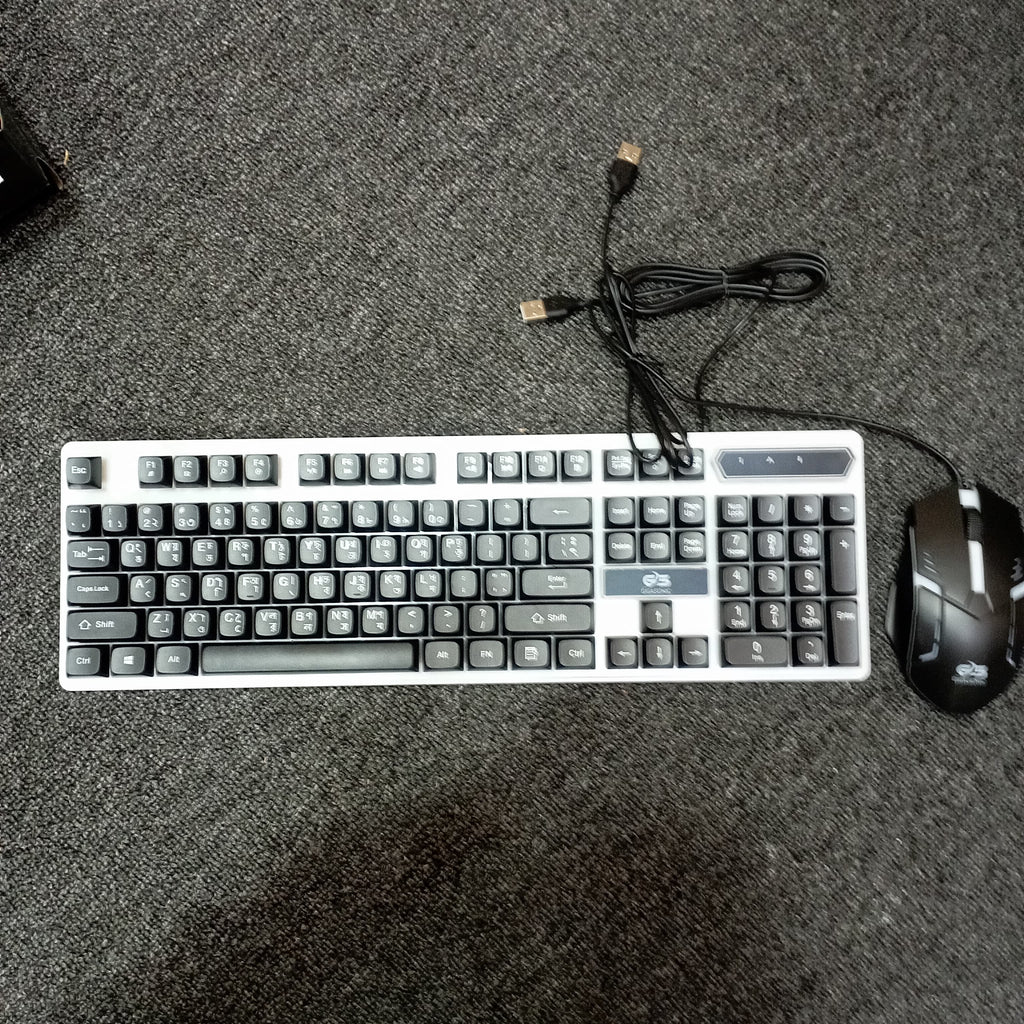 RGBB 699GS RGB USB Wired Gaming Keyboard and Mouse Combo – Standard Multifunctional Keyboard with Vibrant RGB Backlighting, Fashion Design & Laptop Compatibility