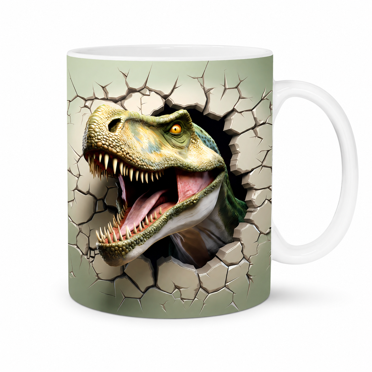 Dinosaur Mug – Premium Ceramic Coffee Mug with 3D Jurassic T-Rex Wraparound Design, Microwave & Dishwasher Safe