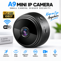 A9 Wi-Fi Night Vision Mini IP Camera – 1080P HD Wireless Security CCTV with 180° Wide-Angle Lens, Motion Detection, Loop Recording & Built-in Mic