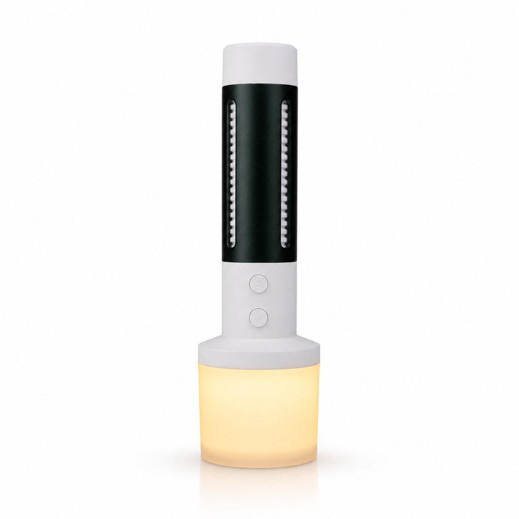 2-in-1 Rechargeable Double Light Torch & Reading Table Lamp – Multifunctional LED Flashlight & Camping Lantern with Dual Button Control & USB Charging