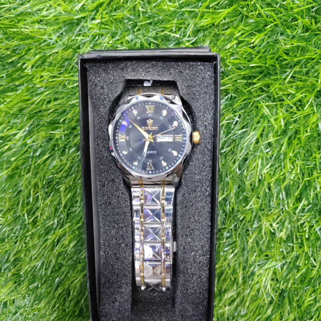BINBOND 2521 Luxury Brand Luminous Quartz Watch For Men (Black Dial)
