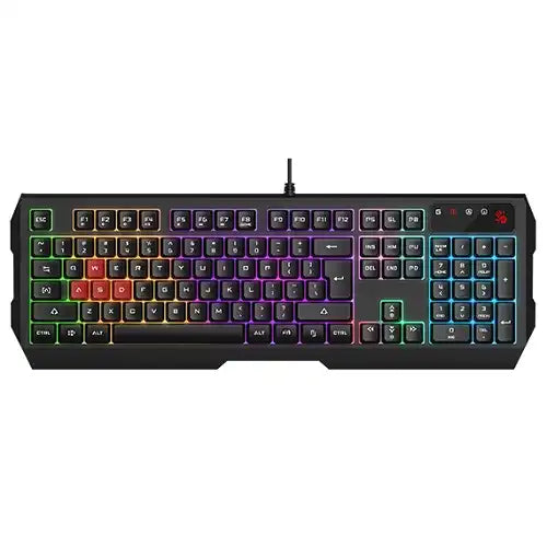 Bloody B135N Neon Gaming Keyboard – 1000Hz Report Rate, Neon Backlit, Double Water-Resistant, Screw-Enhanced Space-Bar & USB Wired Connection