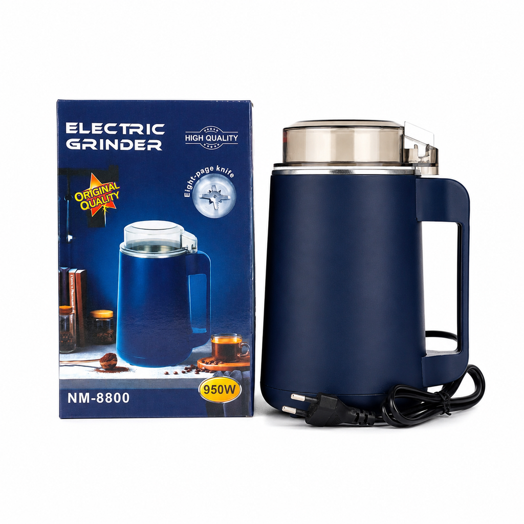 Electric Grinder Machine 950W NM – High-Power Multi-Functional Spice, Coffee Bean & Dry Grain Grinder with 8-Page Sharp Blades