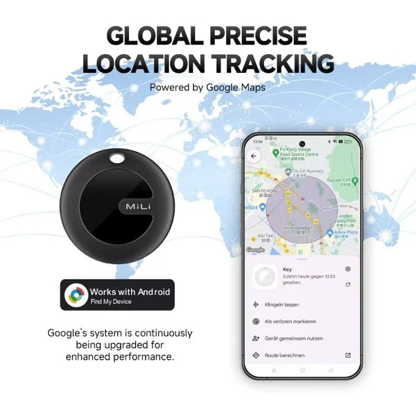 MiLi MiTag Smart Bluetooth Tracker & Item Finder – Dual iOS Apple Find My & Android Google Find My Device Support, Real-Time Location, Loud Ringer, IP67 Waterproof & 1-Year CR2032 Battery