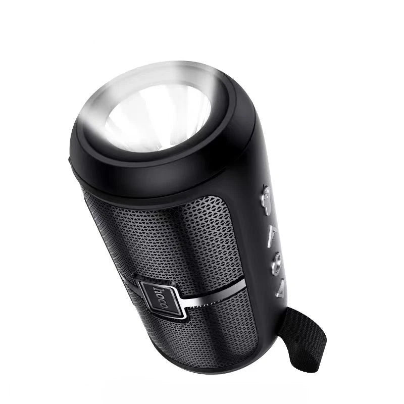 Hoco MMJ10 Portable Flashlight Wireless Bluetooth Speaker – Built-in LED Torch, 1200mAh Battery, TF, USB & FM Radio Support