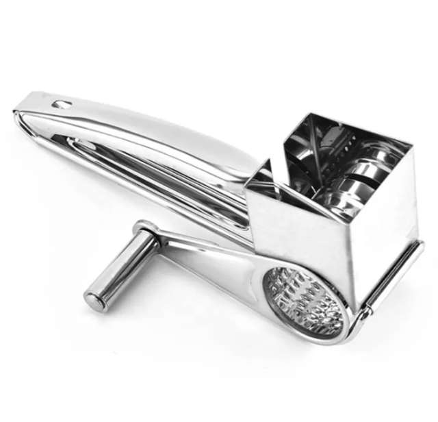 Stainless Steel Hand-Cranked Rotary Cheese Grater and Vegetable Shredder