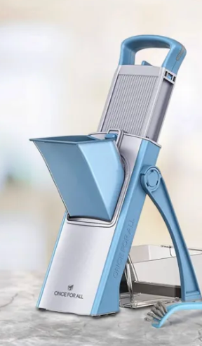 Once For All Upgraded Safe Mandoline Slicer - Adjustable Vegetable Chopper and French Fry Cutter