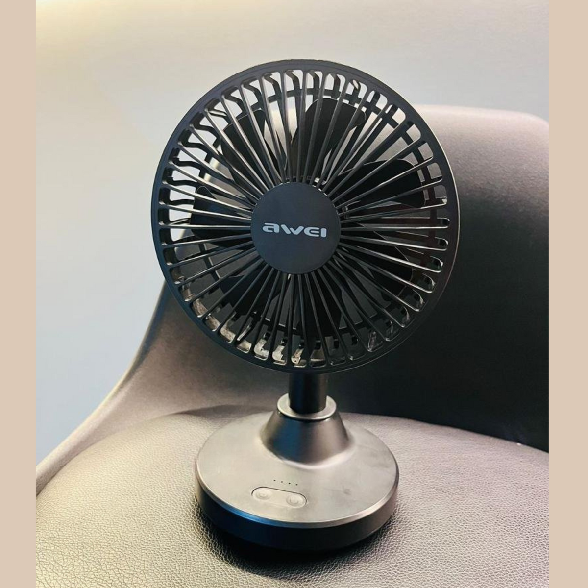 Awei F29 Compact Rechargeable Desktop Fan – 3600mAh Battery, 5.5-Inch 7-Blade Strong Airflow, 90° Auto Oscillation, Silent Brushless Motor & Type-C Charging